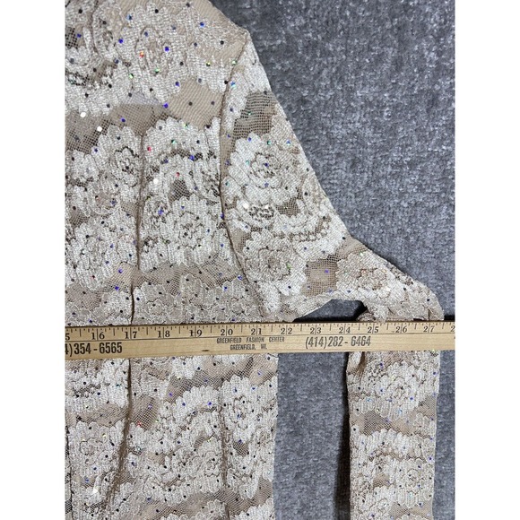 R & M Richards Lace Open Front Iridescent Cardigan Womens Size 14WP Petite‎ NWT - Picture 8 of 9